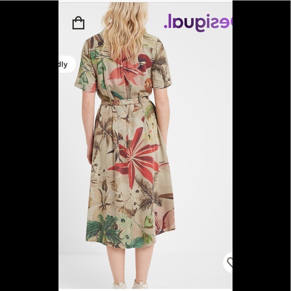 SOLD! - Desigual Camo-Flower Safari Dress - Picture 5 of 13